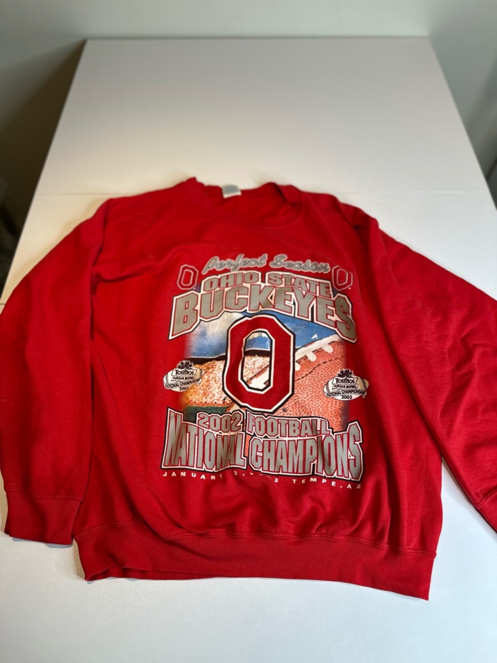 Ohio State Buckeyes Red 2002 National Champions Crewneck Sweatshirt